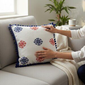 Inkaot/ Insukit Inabel pillow cover, blue and red